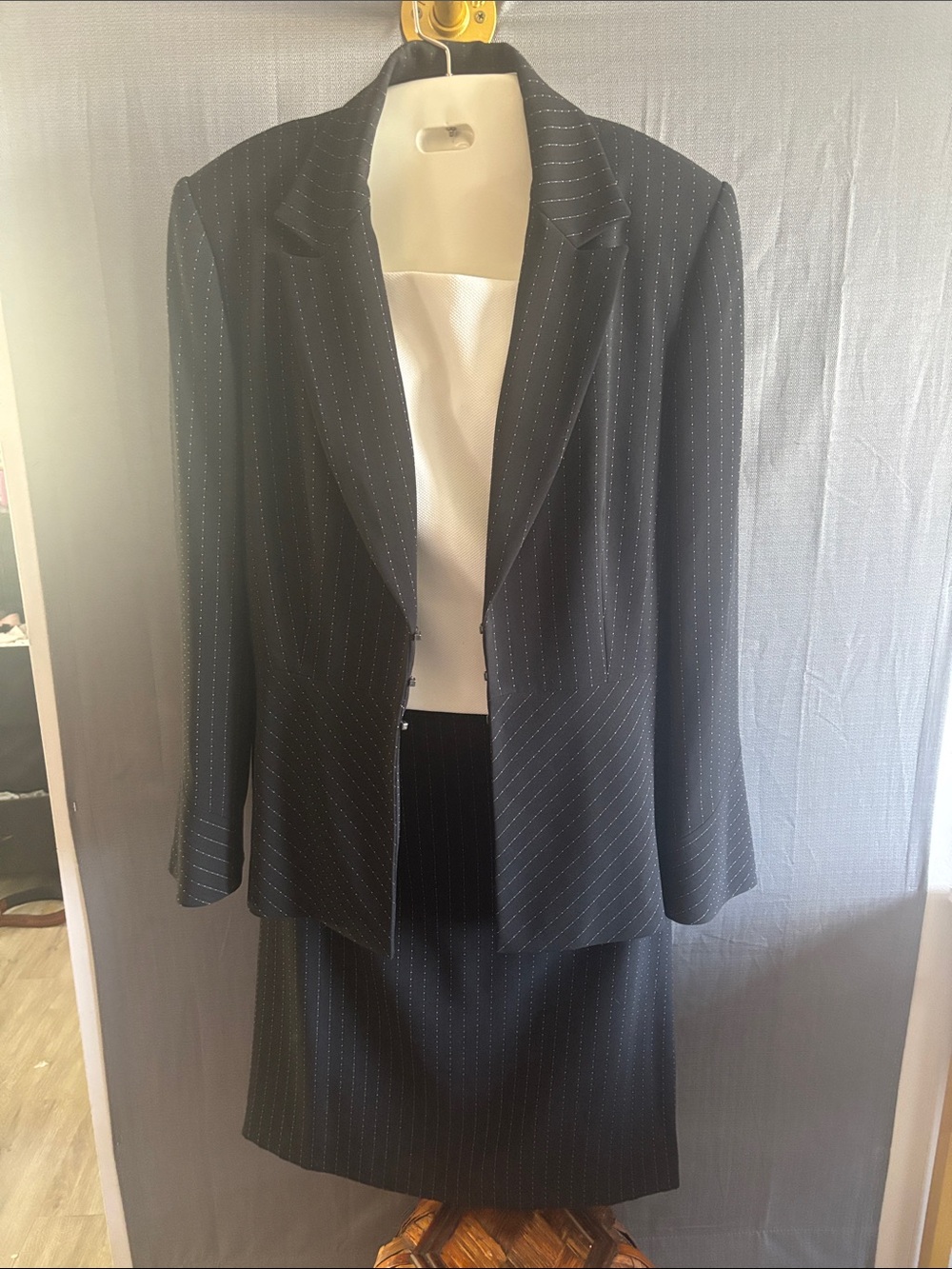 Liz Claiborne  Three piece Women’s Black Pinstripe Blazer Jacket